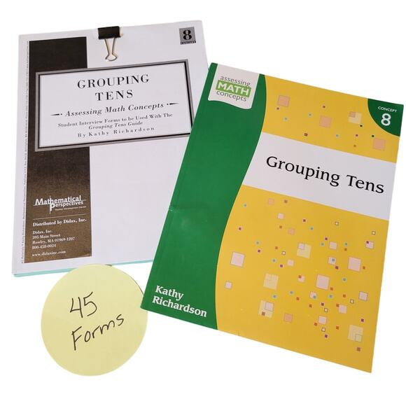Grouping Tens Book 8 Kathy Richardson 45 Student Forms Assessing Math Concepts - Picture 1 of 13